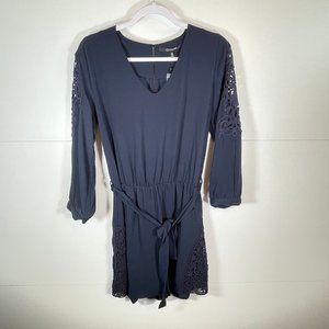 NWT! 19 Cooper Navy Blue Romper with Crochet Details
